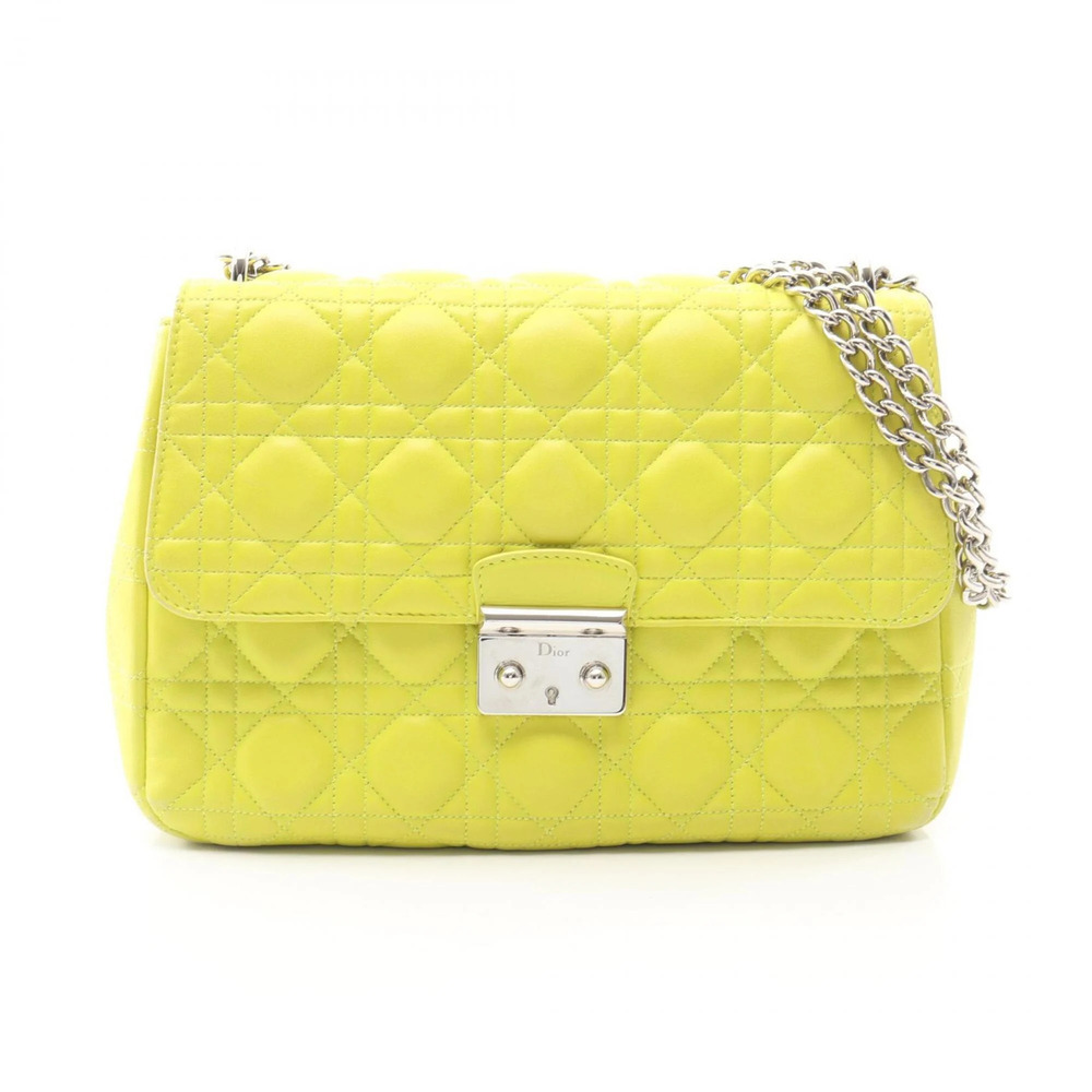 CHRISTIAN DIOR Green Leather Shoulder Bag